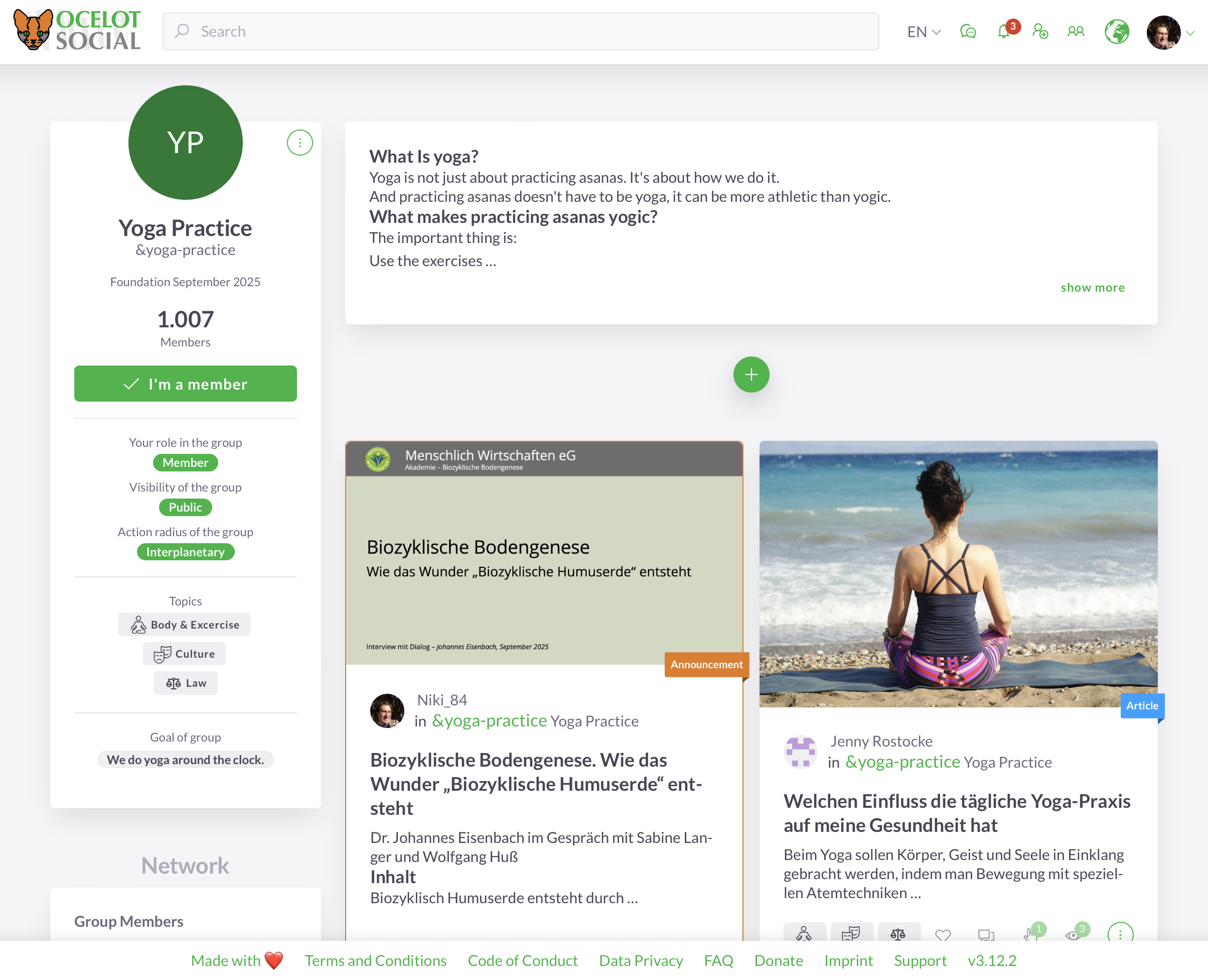 Pinned post on group page