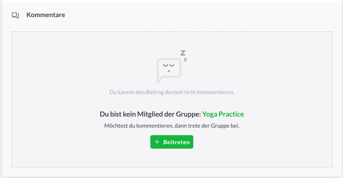 Aktion, um der Gruppe beizutreten