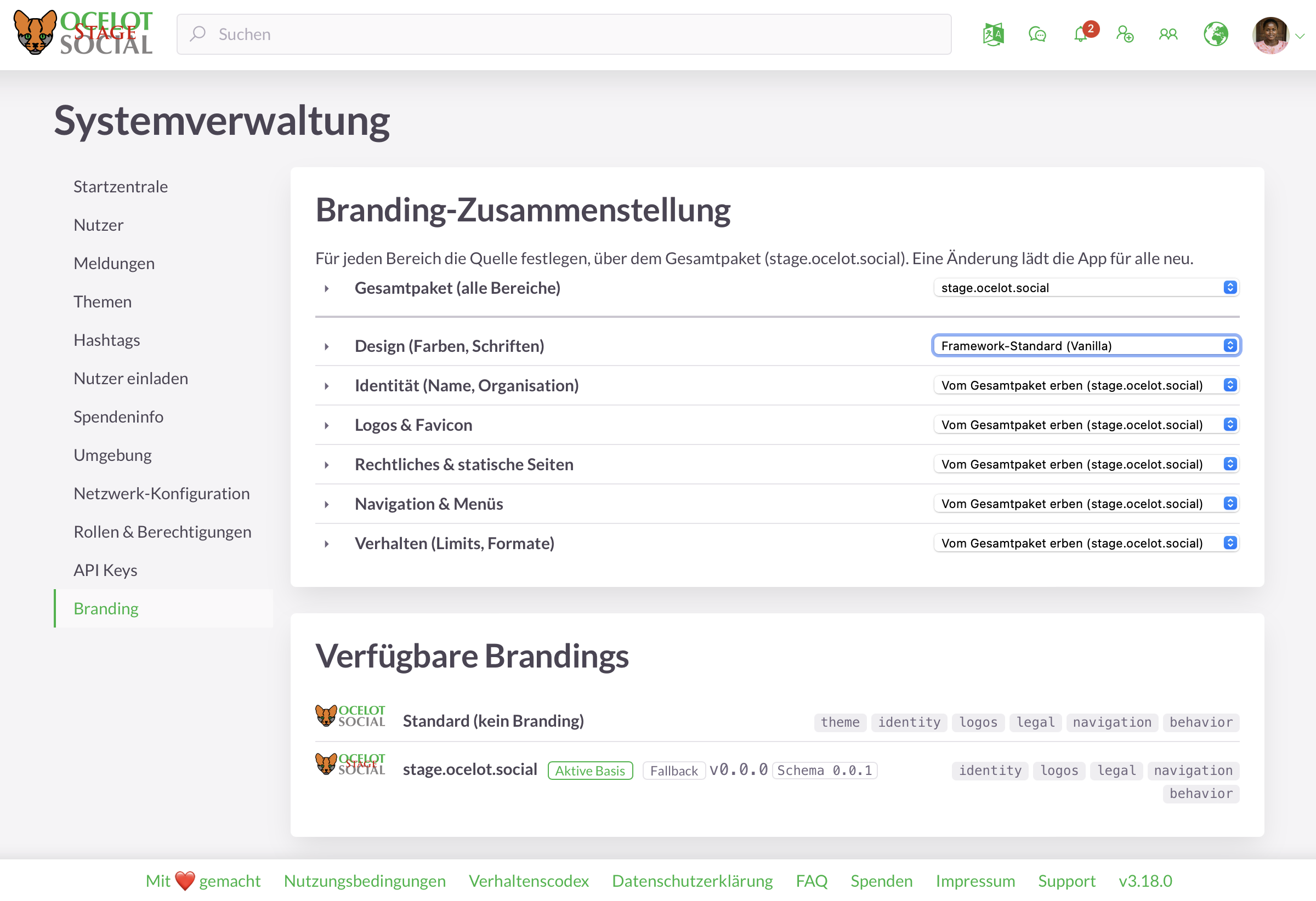 Branding-Einstellung